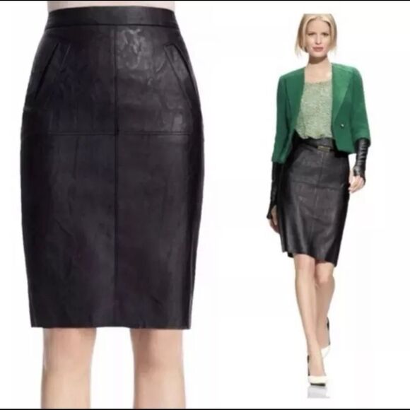 CAbi Vegan Leather Stretchy Skirt Size 2 Style Number 509 NWT - Picture 1 of 13